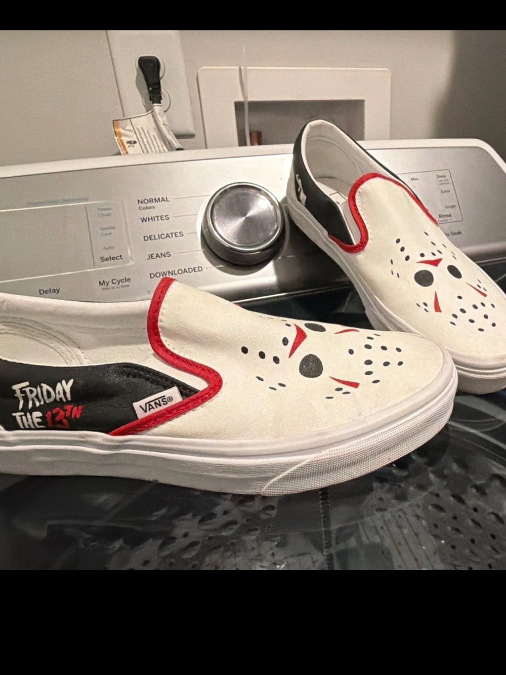Vans Friday the 13th Custom Painted Slip-On Sneakers M7/W8.5